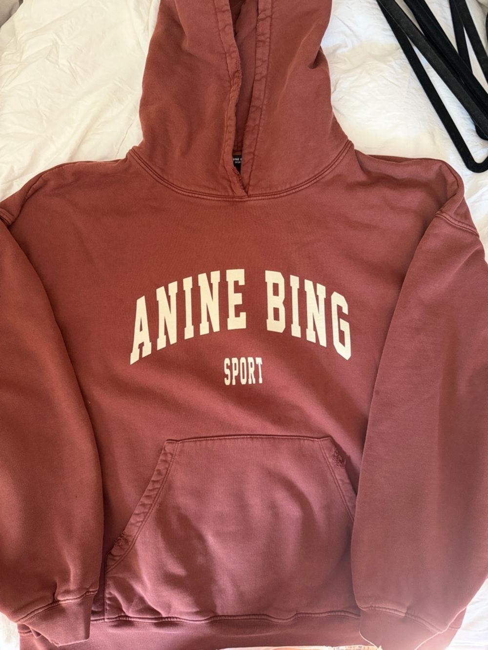 Anine Bing Rust Red Logo Hoodie